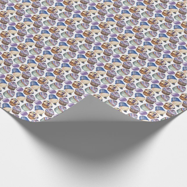 Vattenfärgade muffinsar presentpapper (Hörn)