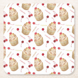 Vattenfärgade muffinsar underlägg papper kvadrat