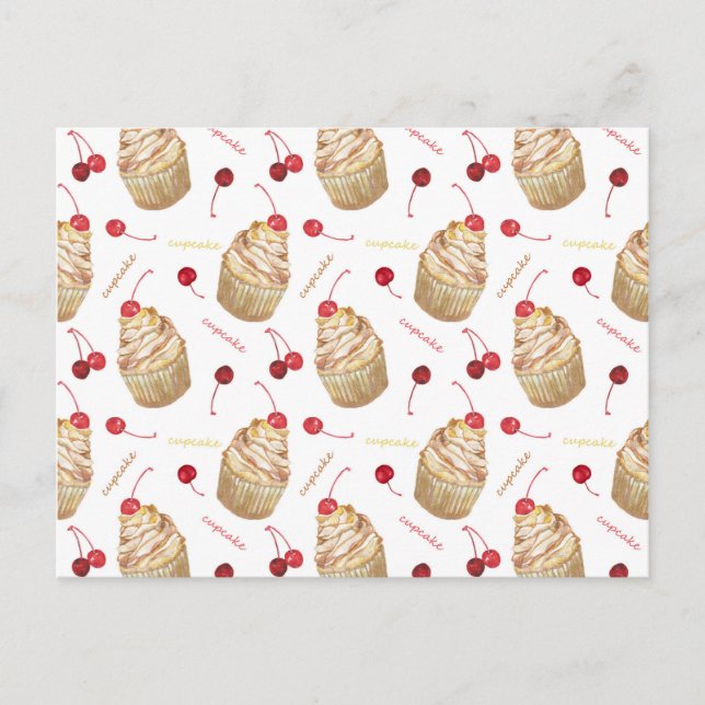 Vattenfärgade muffinsar vykort (Framsida)