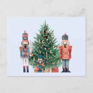 Vattenfärgade Nutcrackers och Julgran Helg Vykort