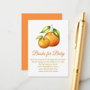 Vattenfärgade Orangar Citrus Bokar for Baby Shower Tilläggskort