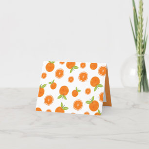 Vattenfärgade Orangar Citrus Fruit Slices Tack Kort