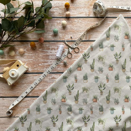 Vattenfärgade prickade växter Mönster Fabric Tyg