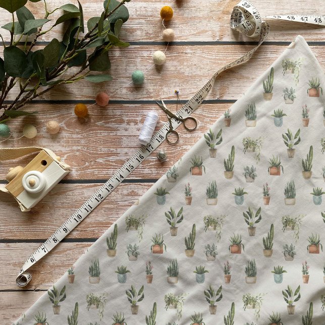 Vattenfärgade prickade växter Mönster Fabric Tyg (Skapare uppladdad)