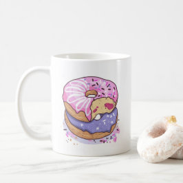 Vattenfärgade Rosa- och Lila-donatorer med sprinkl Kaffemugg