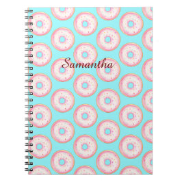 Vattenfärgade Rosor Glazed Sprinkle Donuts Anteckningsbok