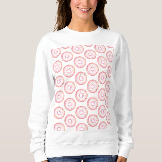 Vattenfärgade Rosor Glazed Sprinkle Donuts T Shirt (Framsida)