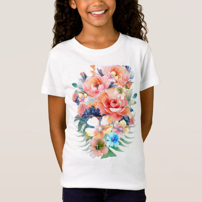Vattenfärgade rosor t shirt (Framsida)