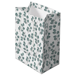 Vattenfärgade Silver-dollar Eucalyptus Löv Möns