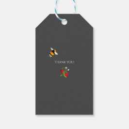 Vattenfärgade skogsbär bröllop presentetikett