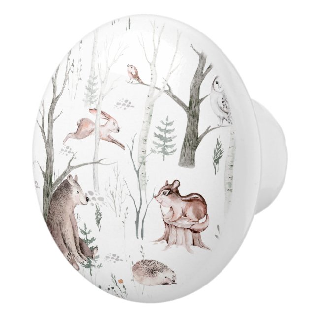 Vattenfärgade skogsdjur knopp (Höger)