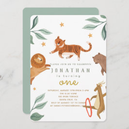 Vattenfärgade skogsdjur som fyller en födelsedag