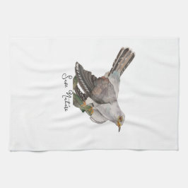 Vattenfärgade skogsfåglar kökshandduk