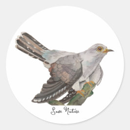 Vattenfärgade skogsfåglar runt klistermärke