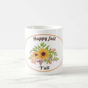 Vattenfärgade solblommor orange Lycklig faller Y'a Kaffemugg