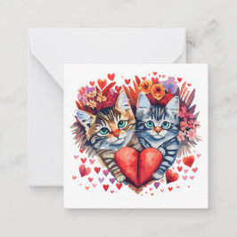 Vattenfärgade Valentineser med kärlek Anteckningskort