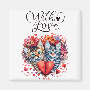 Vattenfärgade Valentineser med kärlek Magnet