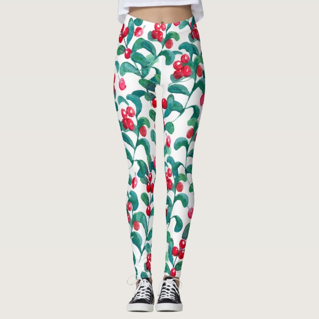 Vattenfärgade vilder, sömlösa mönster. leggings (Framsida)