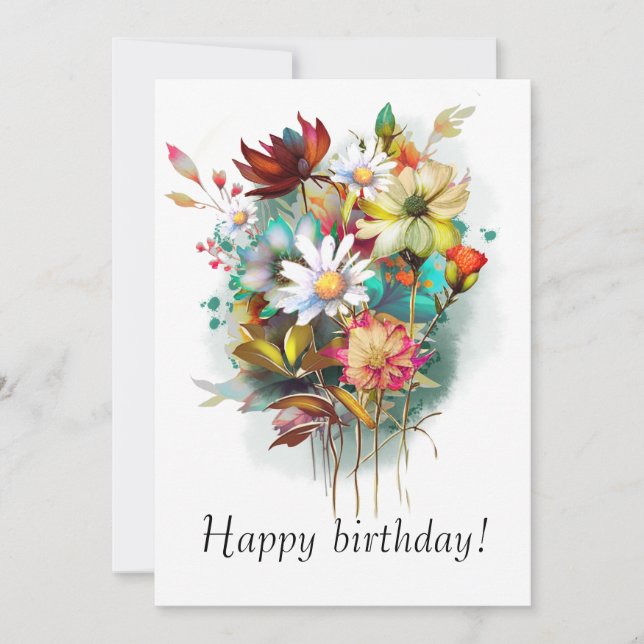 Vattenfärgade vintagar meddelande (Framsida)