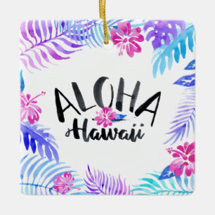 VattenfärgAloha Hawaii tropisk prydnad Julgransprydnad Keramik
