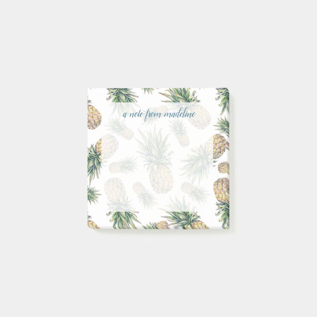 Vattenfärgananasmönster Post-it Block (Framsida)