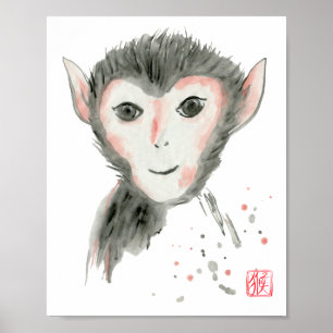 Vattenfärgapaaffisch Poster