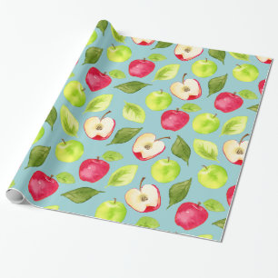 Vattenfärgäpplemönster Presentpapper