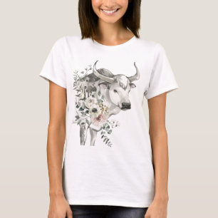 Vattenfärgår Ox Kinesiskt nyår T Shirt