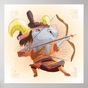 Vattenfärgåret för får/getter, Samurai Poster