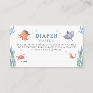 Vattenfärgat babyskor Diaper Raffle Tilläggskort