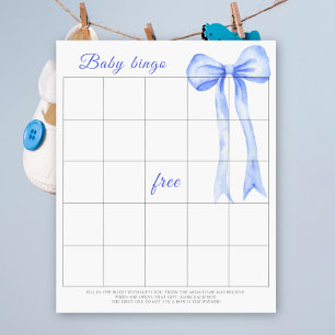 Vattenfärgat blått bord Baby Bingo-spel