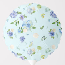 Vattenfärgat blått Hydrangea och Ro Blommönster