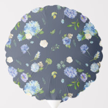 Vattenfärgat blått Hydrangea och Ro Blommönster