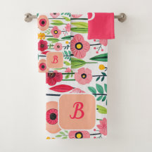 Vattenfärgat Blommönster Monogrammed Namn