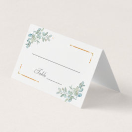 Vattenfärgat Bordsnummer och Namn-platskort Kort