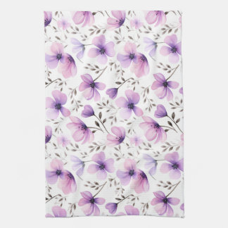 Vattenfärgat botaniskt Blommönster Kökshandduk