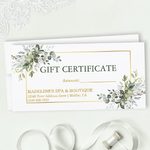 Vattenfärgat botaniskt grönt gift-certifikat