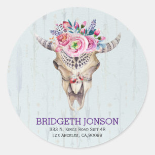 Vattenfärgat djur Skal Runt Klistermärke