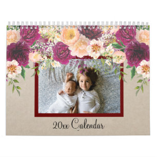 Vattenfärgat FLOS Vackert familjefoto Kalender
