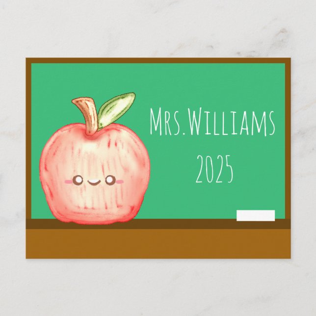 Vattenfärgat fruktäpple vykort (Framsida)