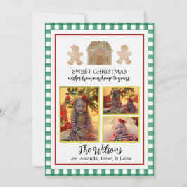 Vattenfärgat Gingerbröd och Pets-julkort Meddelande