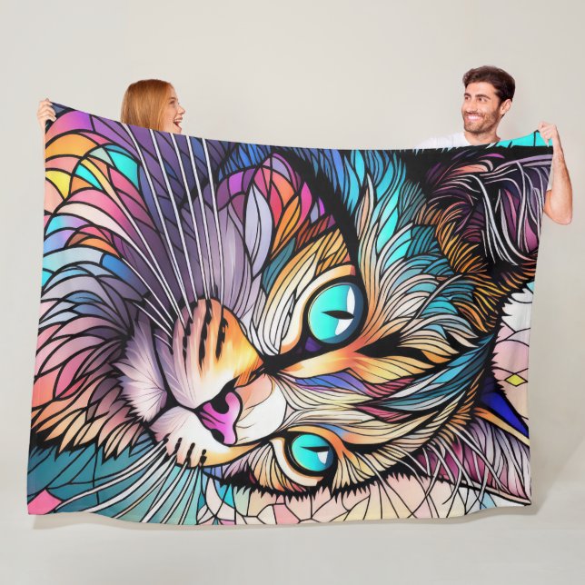 Vattenfärgat glasaktigt Stil-glas Fleecefilt (På plats)