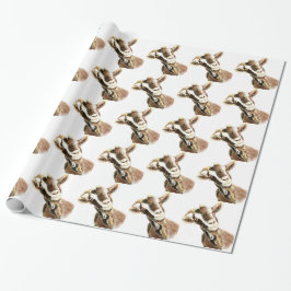 Vattenfärgat Goat Farm Animal Presentpapper