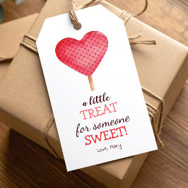 Vattenfärgat hjärta med prits School Treat Favor T Presentetikett