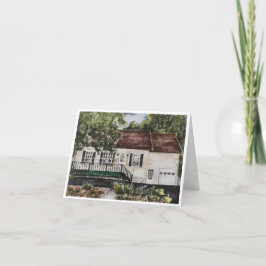 Vattenfärgat Houseuppvärmningskort Tack Kort