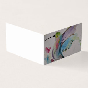 Vattenfärgat Hummingbird Blank Card Kort