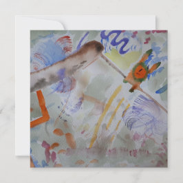 Vattenfärgat Hummingbird Flat Greeting Card Kort