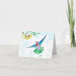 Vattenfärgat Hummingbird Note-kort/kuvert Kort