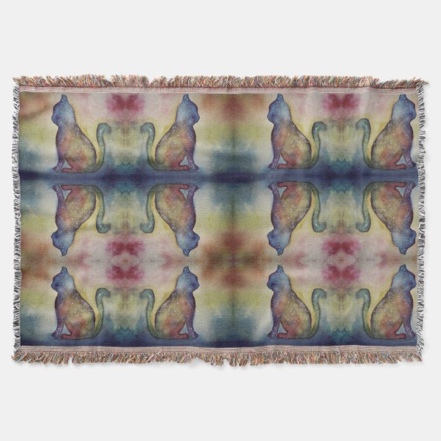 Vattenfärgat katt filt (Framsidan)