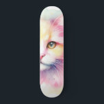 Vattenfärgat katt mini skateboard bräda 18,5 cm<br><div class="desc">Vattenfärg Pastellkrita</div>